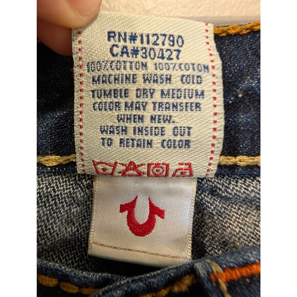 True Religion Johnny Jeans Flared Low Rise Flap Pocket Western Y2K - Size 26 - Picture 7 of 9